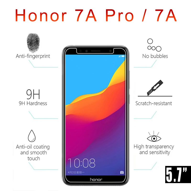 Защитное стекло на Honor 7A Pro закаленное для Huawei Honor7A 5 7 A7 A защита экрана HonorA7 2.5D 9H