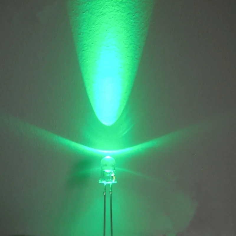 5 мм Светодиодные светоизлучающие диоды зеленый светящийся свет светящаяся