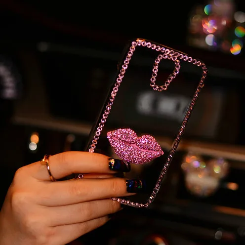 Для губ diamond чехол для телефона Samsung Galaxy Note 3 4 Примечание 5 Жесткий ПК телефон Чехлы
