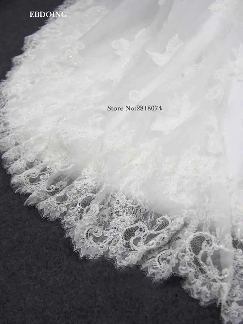 

Real photo Robe De Mariage Wedding Dresses Vestidos De Novia A-line V-neck Custom Made Wedding Gown With Lace Appliques