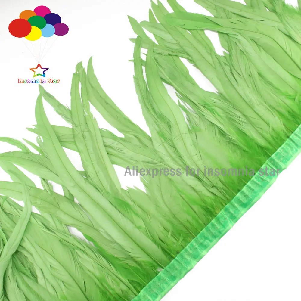 Зеленые фруктовые петухи 2 метра оболочка обрезка хвоста бахрома куриные перья