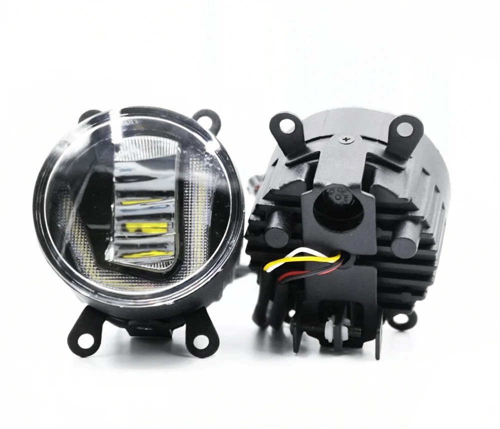 3-IN-1 Functions LED DRL Daytime Running Light Car Projector Fog Lamp with yellow signal For Mitsubishi Triton L200 2013 -2017 | Автомобили