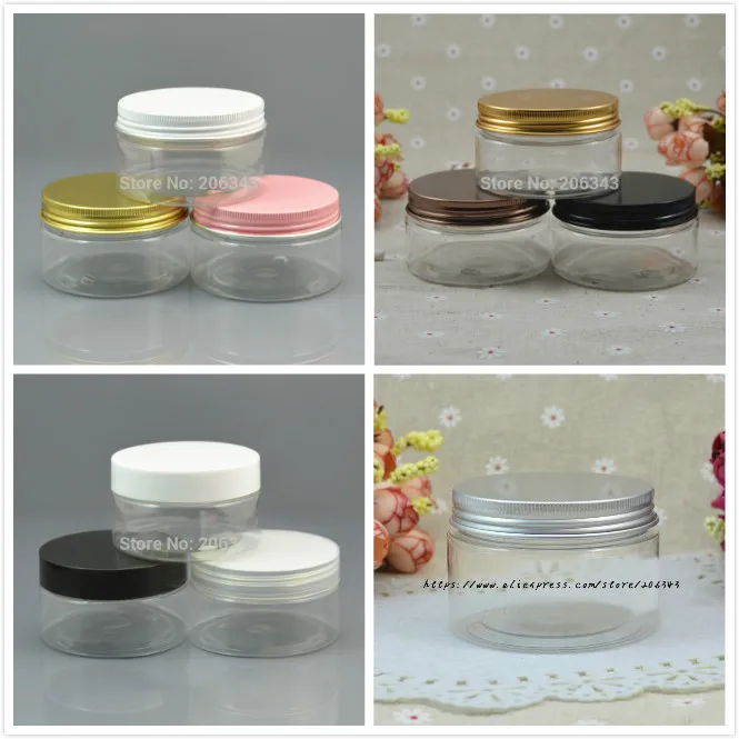 Прозрачная бутылка для крема из ПЭТ 100 г косметический контейнер банка