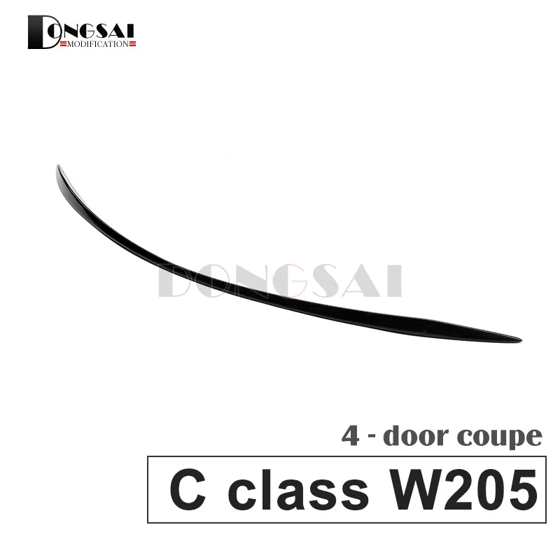 C63 style 4-дверный W205 спойлер Крылья выхлопной трубы из углеродного волокна для Mercedes задний багажник спойлер для Benz+ c180 c200 c220 c250 c300 c350 C63 Стиль - Цвет: C63 style