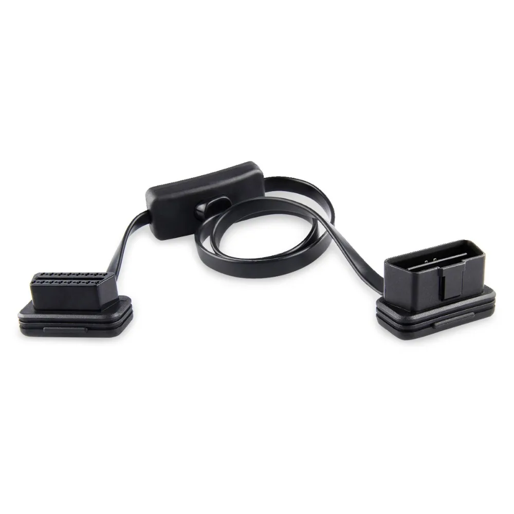 30 см OBD2 удлинитель с переключателем 16Pin штыревой разъем Женский OBD II для