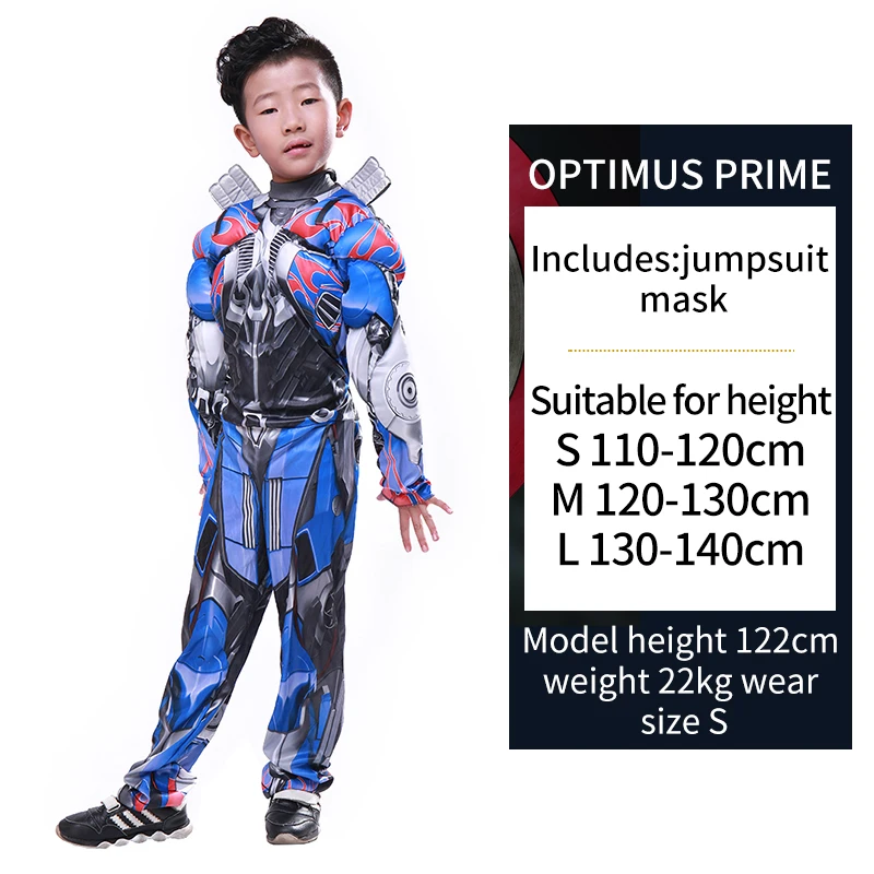 Детские костюмы для мальчиков, костюмы для косплея из фильма «мускул Оптимус Прайм», костюмы для мальчиков с супергероями Бамблби, костюмы для карнавала, Хэллоуина Вечерние - Цвет: Optimus Prime