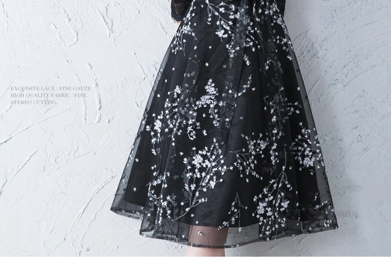 

Dinner Party Bridesmaid Dresses 2019 new black Sexy Lace Short Girl Reflective Dress Formal Party Prom Dresses robe de soiree