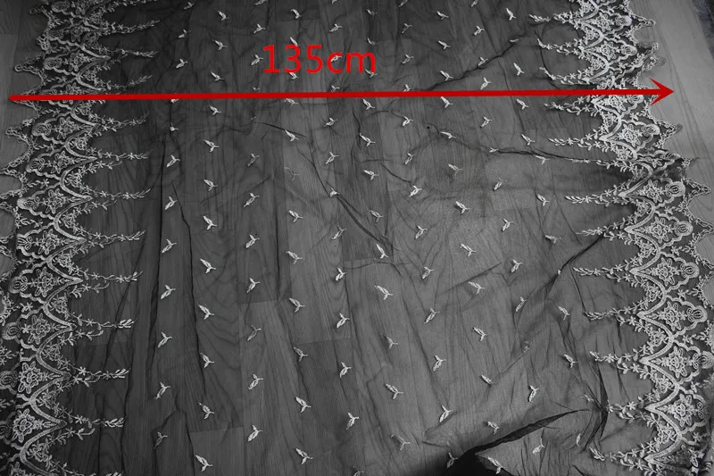 135 см 53 дюйма * 1 лет Черная Сетка светильник светло-золотой вышивкой цветок