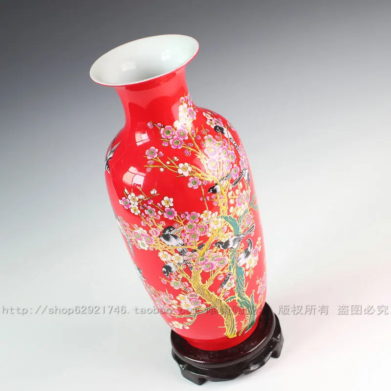 Керамика Цзиндэчжэнь/Китайская Красная Ваза/красный