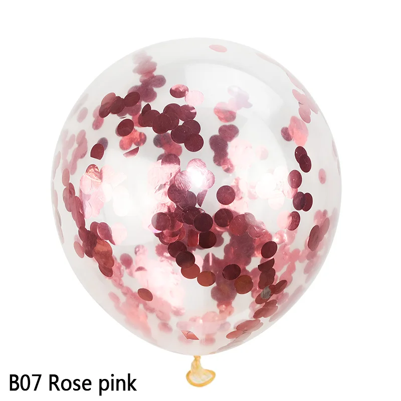 B07 Rose pink 5/10 шт. 12 дюймов прозрачные воздушные шары конфетти прозрачный шар для дня рождения Свадебная вечеринка для украшения детского душа воздуха принадлежности, шарики 8z - Цвет: B07 Rose pink