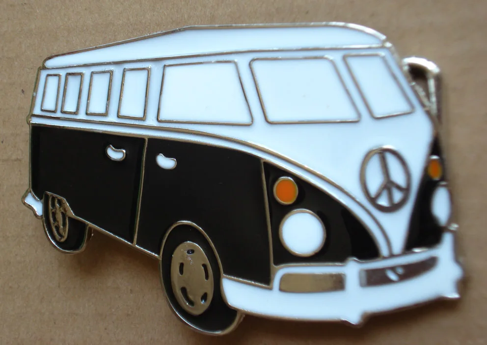

CARAVAN CAMPER VAN BUS VW PEACE SIGN CAR BELT BUCKLE Free shipping