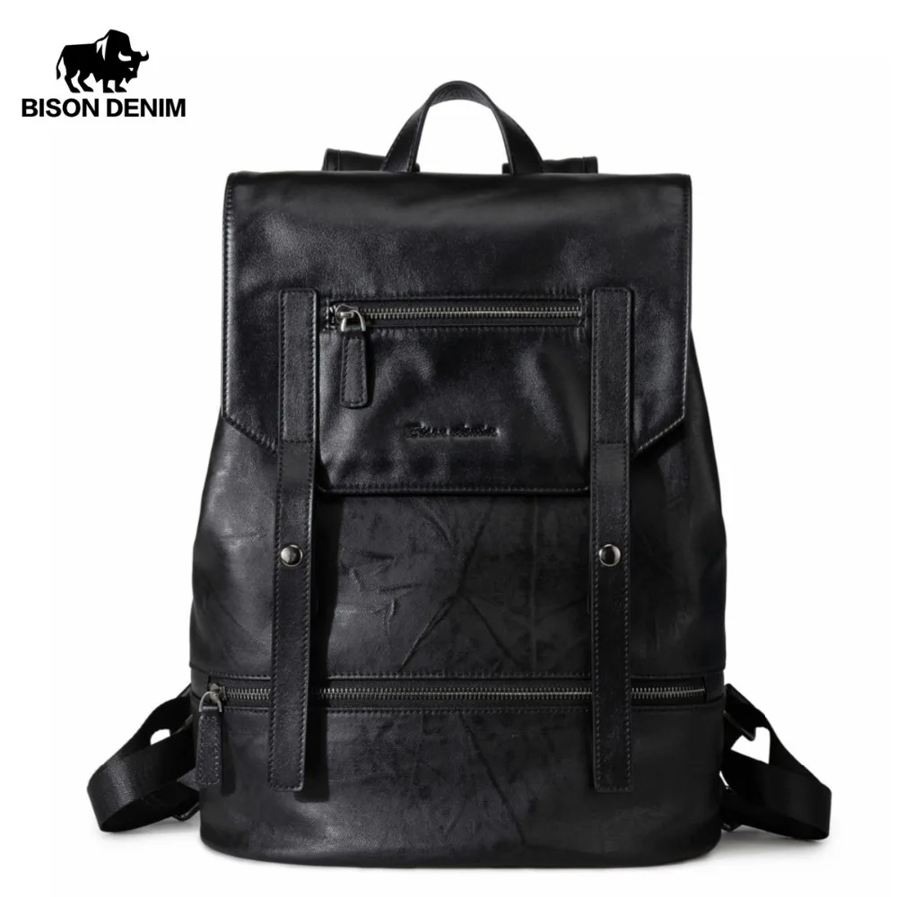 BISON DENIM модный рюкзак для подростков Большой Вместительный Мужской 15 &quotрюкзак