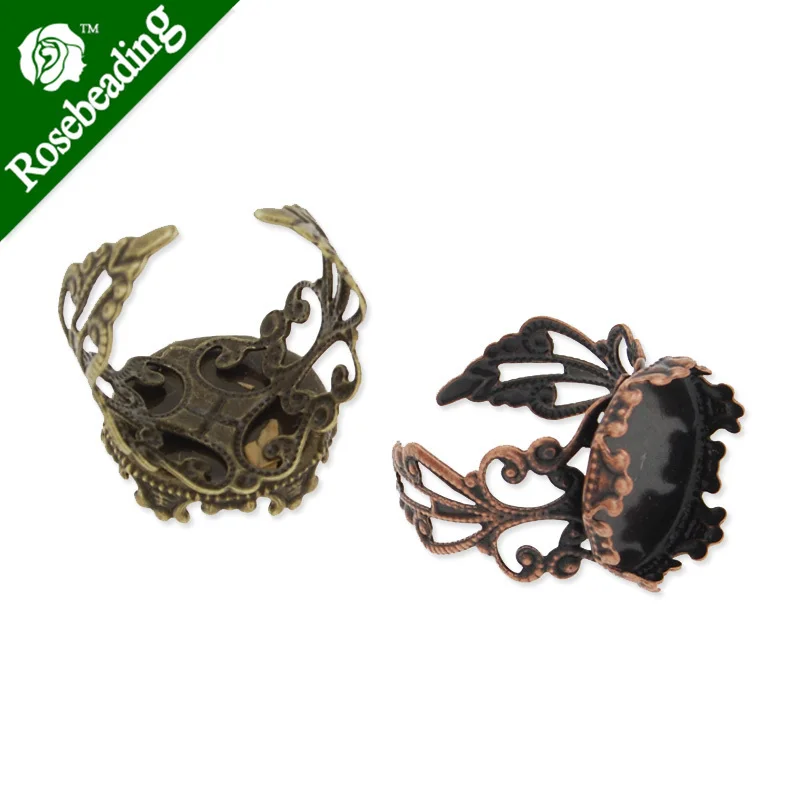12mm round adjustable silver plated Faceplate Ring Setting With bezel ring blanks Sold 20pcs/lot-4643 | Украшения и аксессуары