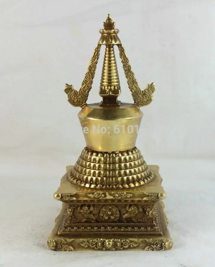 Tibetan Buddhism Brass Shakyamuni Eight treasures Tathagata stupa pagoda | Дом и сад