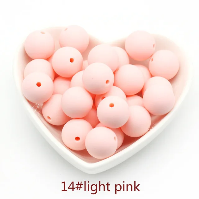 15mm 30pcs Набор из 30 шт. 15 мм круглых силиконовых бусин пищевой BPA бесплатно отлично подходит для слингобусы Colar Mordedor Dentition Chew - Цвет: 15mm 30pcs
