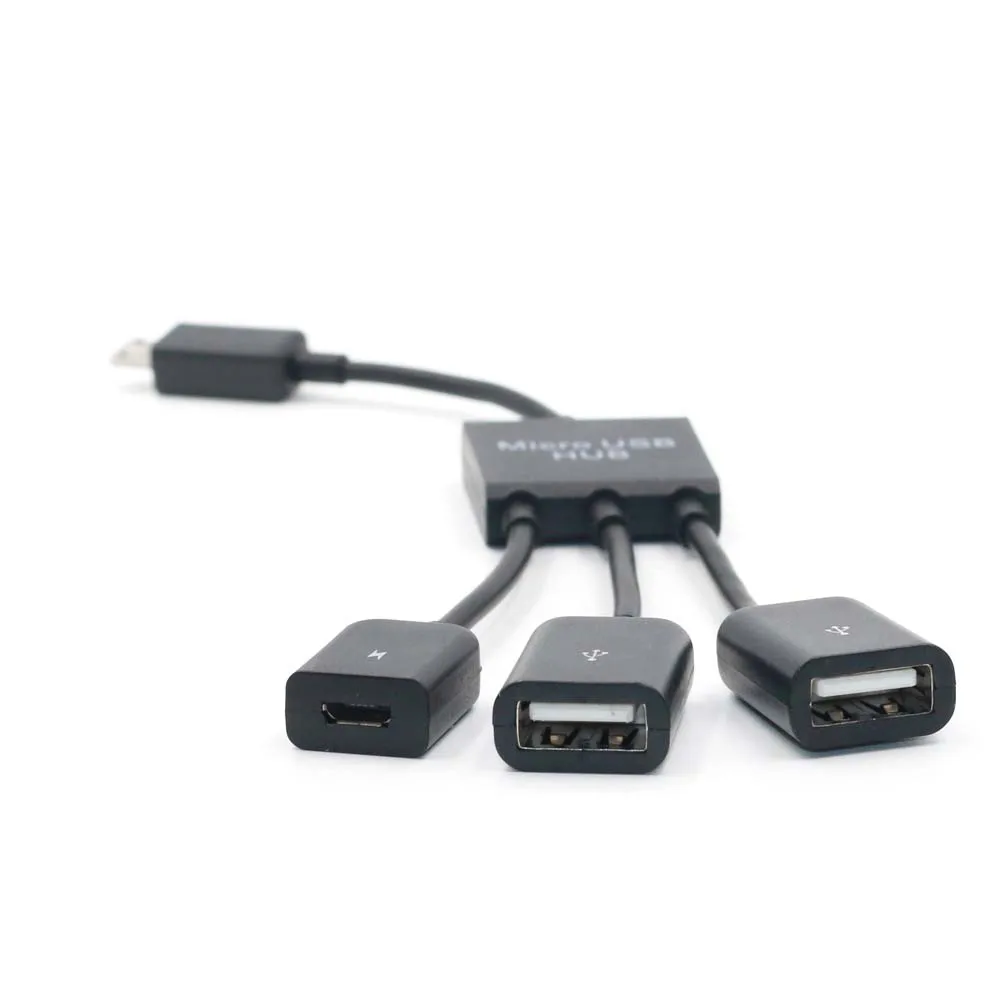 3 порта Micro USB OTG концентратор с кабелями адаптер конвертер для мобильных