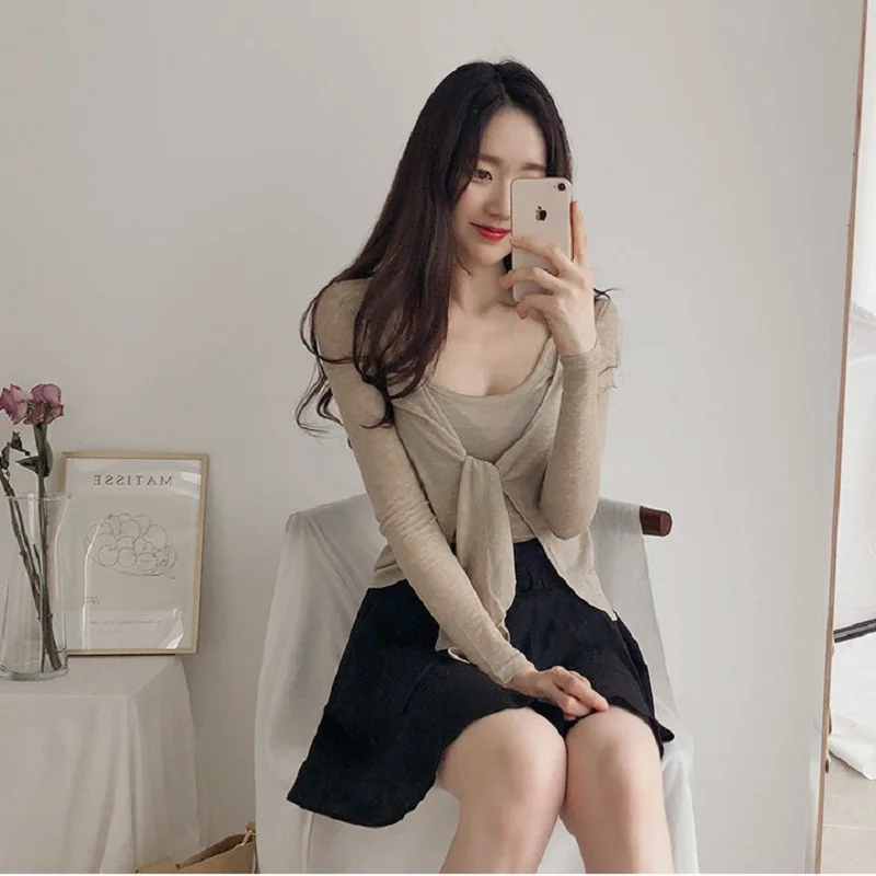 2018 осенняя и зимняя Популярная Корейская Сексуальная перспективная майка тонкий