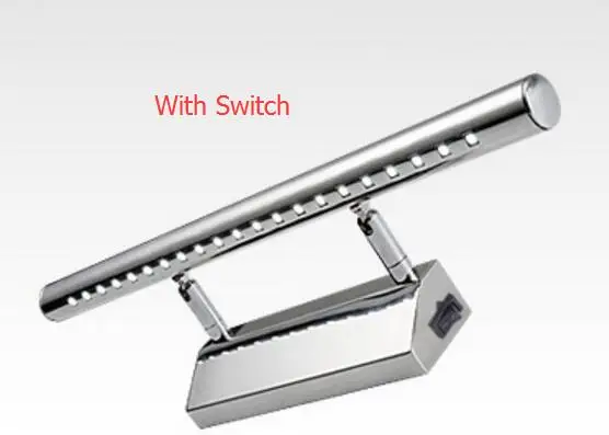 with switch Современный Нержавеющая сталь светодиодный Передняя лампа для зеркала в ванную комнату макияж настенная Светодиодная лампа vanity Туалет настенные бра осветительный прибор - Цвет абажура: with switch