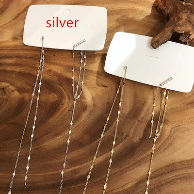 B Silver Color AOMU S925 Стерлинговое Серебро булавка Корейский Дизайн Мода хлопок жемчуг шар блесток длинная цепь кисточкой Висячие серьги для женщин девушек - Окраска металла: B Silver Color