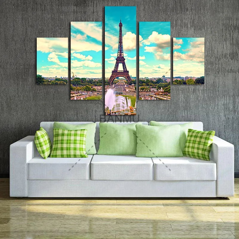 Картина на холсте Эйфелева башня (без рамки) 5 шт./компл. | Дом и сад