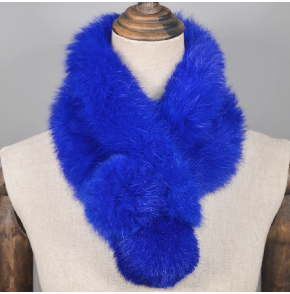 Женский шарф из натурального кроличьего меха, натуральный мех кролика, теплый мягкий шейный платок, модный шарф ручной работы из натурального кроличьего меха
