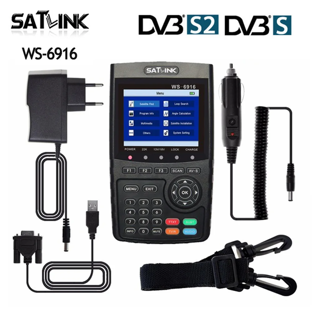WS6916 Оригинал Satlink DVB S2 спутниковое метр MPEG 2/MPEG 4 WS 6916 сатфайндер Высокое Разрешение