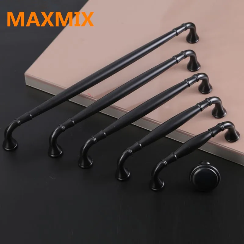 MAXMIX 96 мм 128 160 192 256 черная тумба кухонного шкафа античная дверная ручка черный ящик