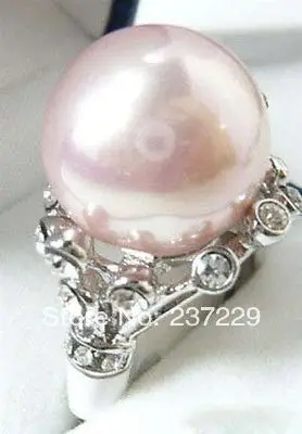 

FREE SHIPPING>>>@@ Wholesale price S ^^^^Antique Small White Crystal Fruity Pink Pearl Alloy Women Cocktail Rings
