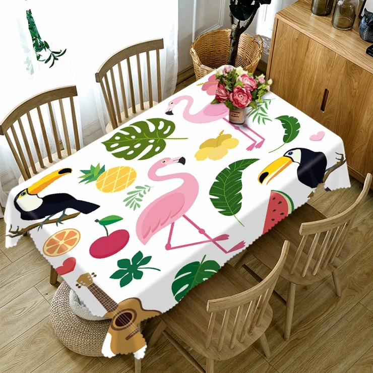 flamingo tablecloth personalized tea cloth Nordic style Mediterranean draped digital printing | Дом и сад