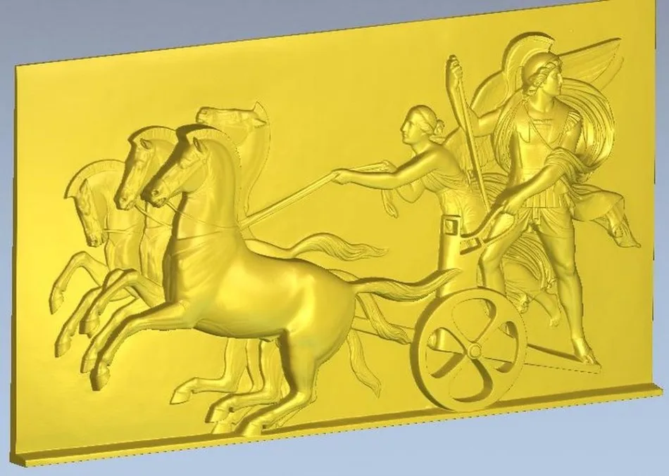 3d модель рельеф для ЧПУ в формате STL файл роман_war_chaliot|3d model relief|3d relief modelfor cnc |