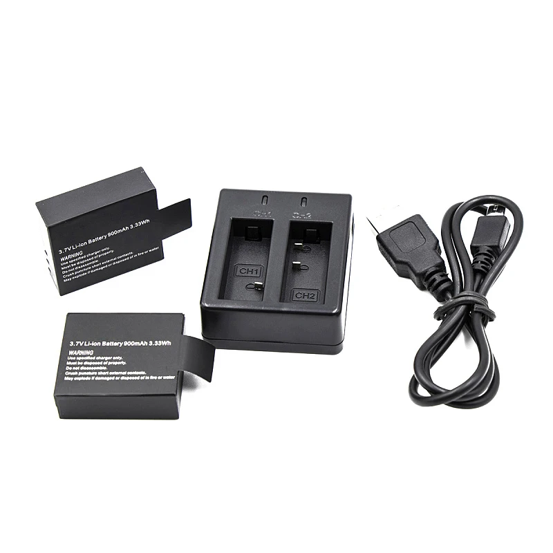 4 шт. перезаряжаемая батарея двойное зарядное устройство USB для SJCAM SJ4000 SJ5000 PLUS WIFI 4k