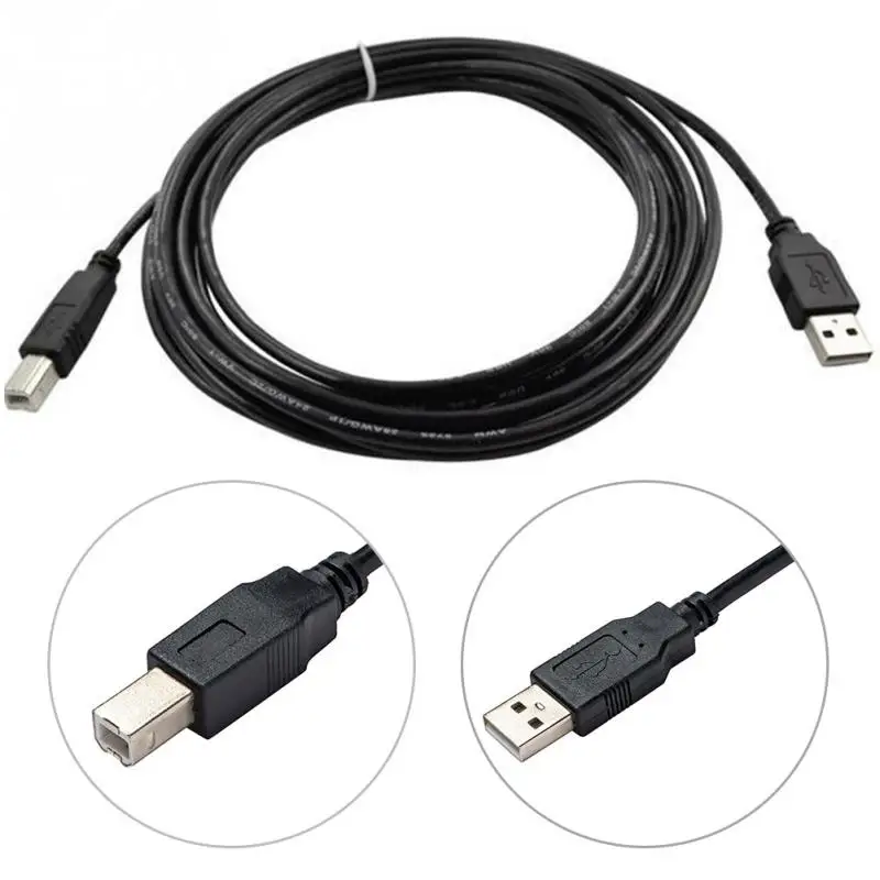 1 м профессиональный черный USB 2 0 Провод A до B квадратный рот принтеры сканер