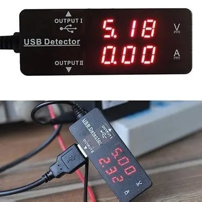 2-в-1 3A USB-детектор зарядного устройства цифровой светодиодный вольтметр