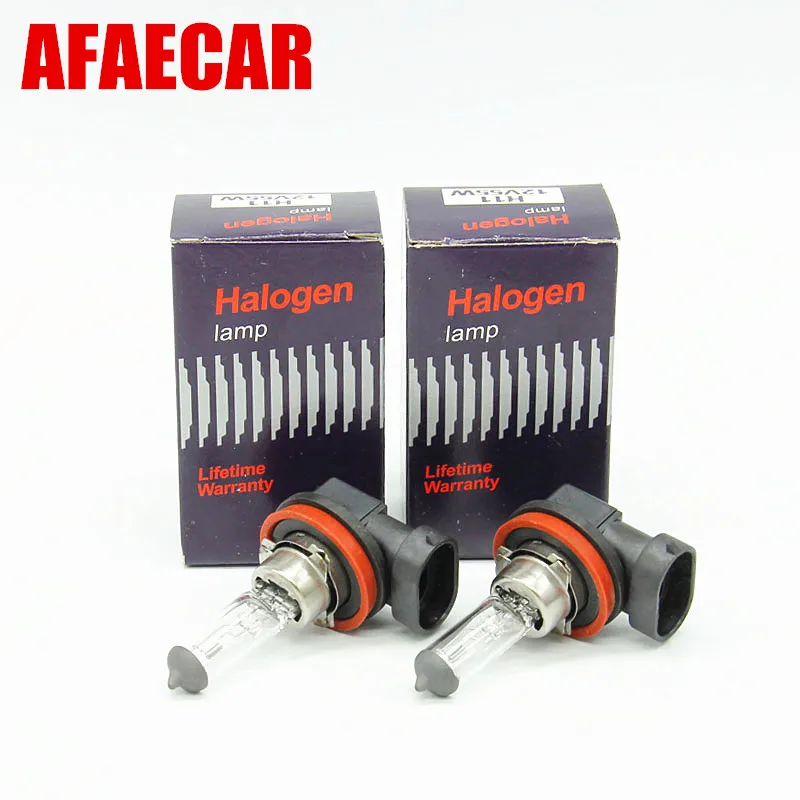 Галогенная лампа AFAECAR, 10 шт., 12 В, 55 Вт, H11, 4300 К, кварцевые очки, автомобильная лампа, противотуманный светильник