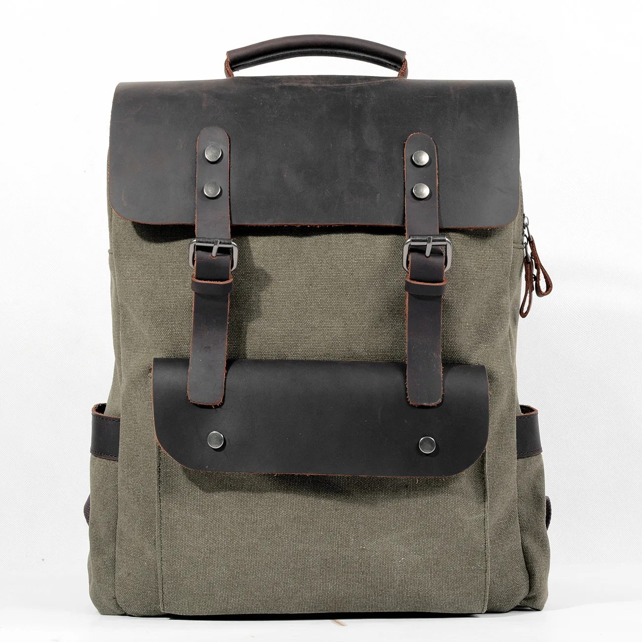 

High Quality [Canvas + Real Cowhide Leather] Luxury Women Men Backpack Travel School Bags Large Capacity Laptop Daypack Bookbag