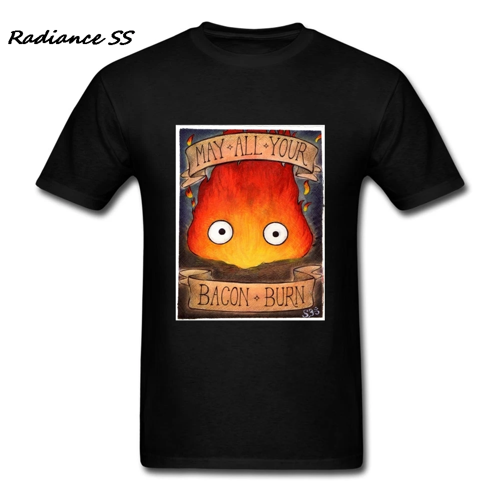Роскошная брендовая мужская футболка на заказ студийная Ghibli CALCIFER топы с