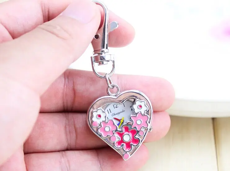 Новинка 2016 фиолетовые розовые карманные часы с цветком ожерелье подвеской в