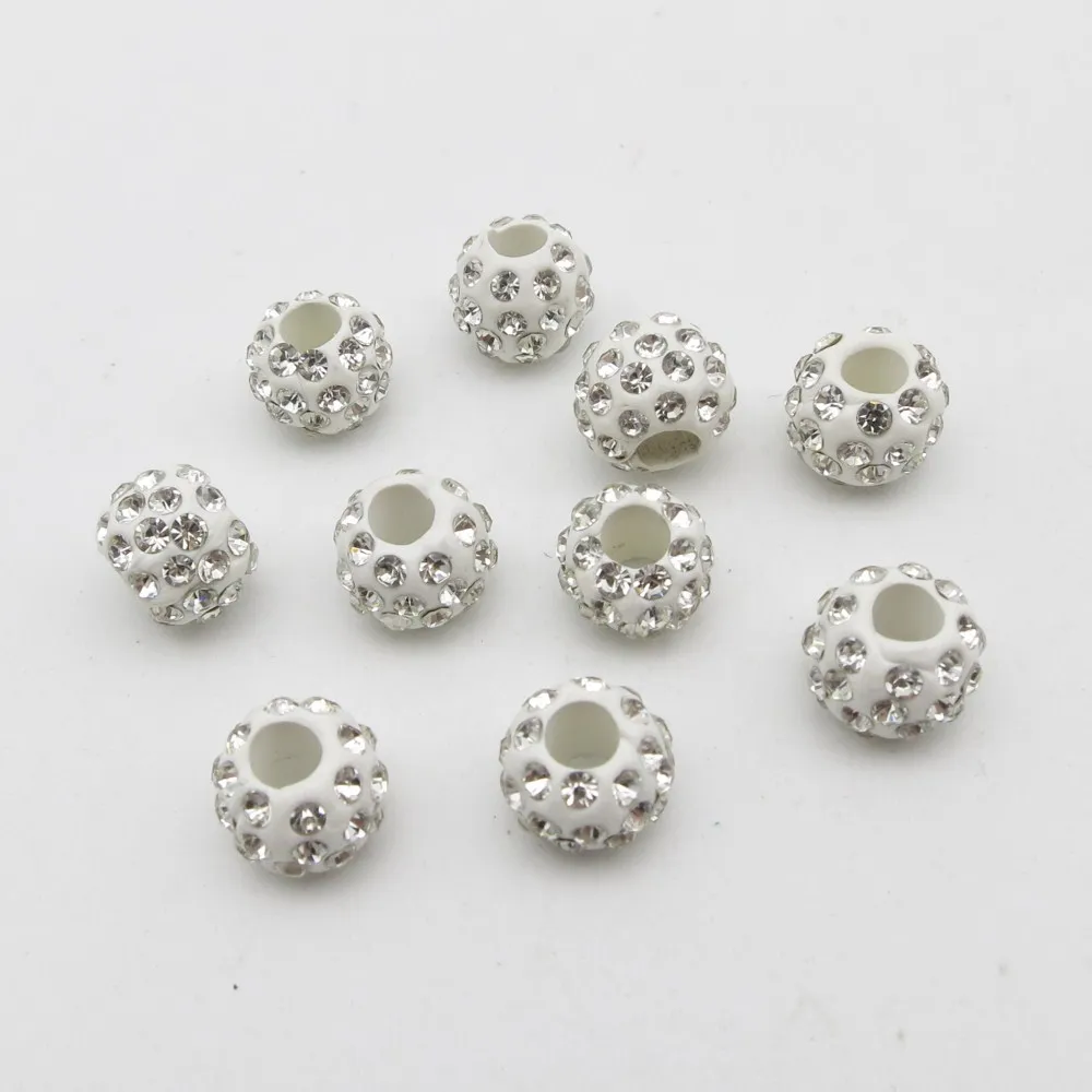 10 шт. Стразы Белый цвет оплетка для волос страшный Дред бусины кольца стайлинга