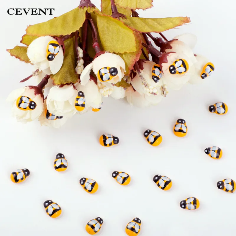 CEVENT 100 шт./пакет Mini Bee Wooden DIY стикер Божья коровка Скрапбукинг Пасхальный домашний