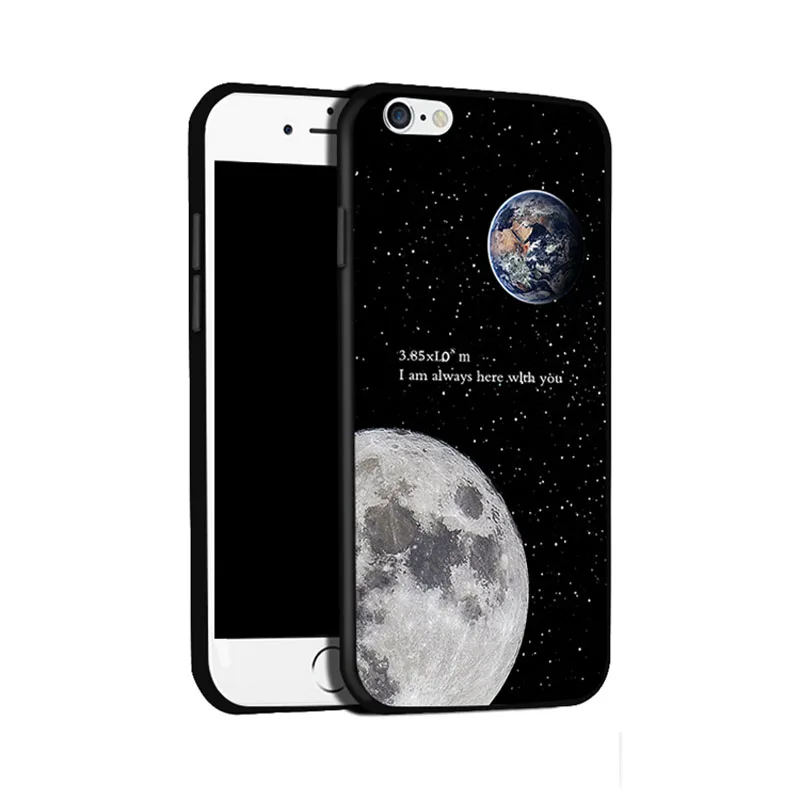 

For iPhone 7 8 Plus Case Luxury Mystery Star Moon Earth Painted Protective Cover For iPhone 7 8 Capinhas Shell Coque Funda