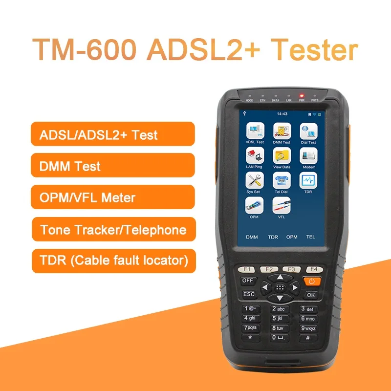 TM 600 ADSL ADSL2 + прибор для тестирования WAN & LAN тестер линия xDSL тест с DMM OPM VFL тональный