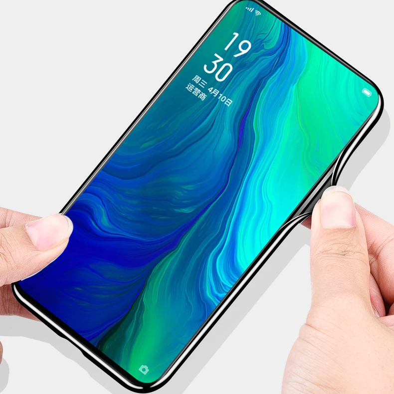 Для OPPO Reno/Reno 10x zoom Обложка кожаный чехол с покрытием из закаленного стекла Blue Ray