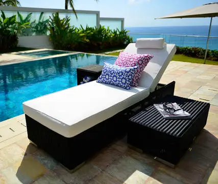 Самая продаваемая уличная мебель плетеная Смола водонепроницаемая кровать |