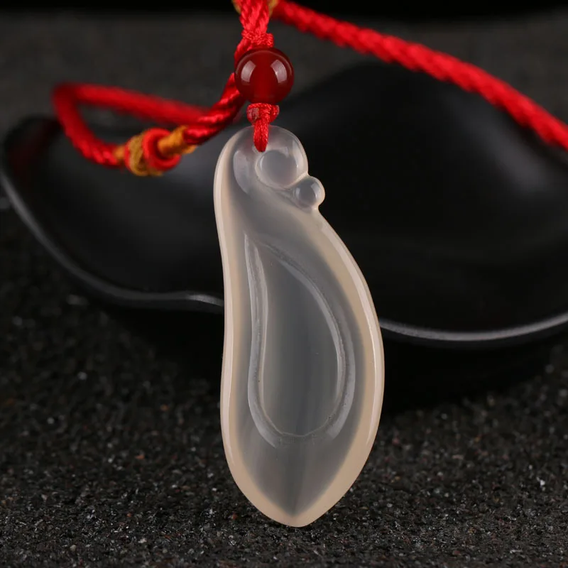 Подвеска из натурального сырого агата Всесезонная нефрита со льдом для мужчин и