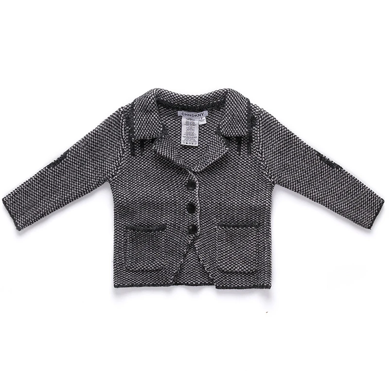 Модный свитер для мальчиков 2 8 лет вязаный кардиган детей весенние серые свитера