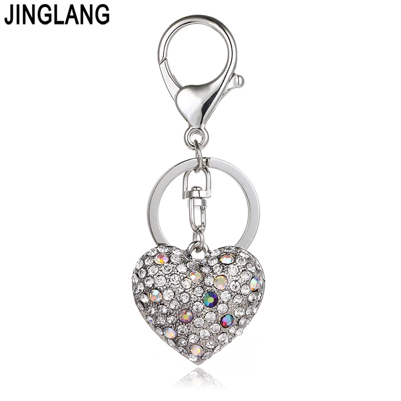 JINGLANG модный серебристый цвет Лобстер застежка металлический брелок Кристалл 3D