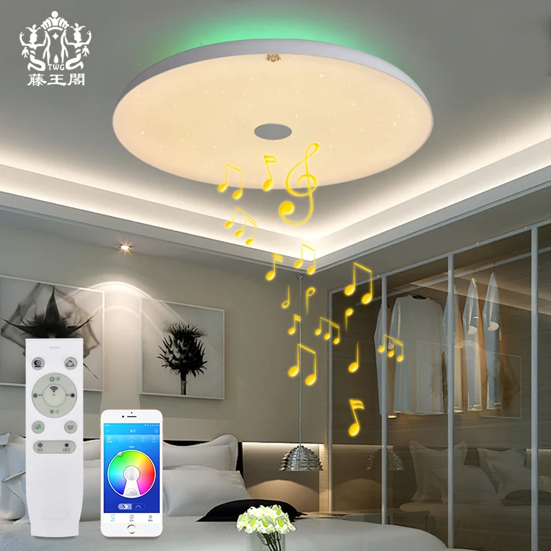 Современный потолочный светодиодный RGB светильник с динамиком и Bluetooth
