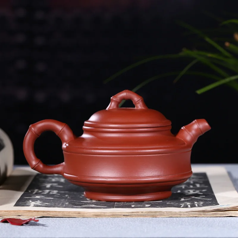 

wholesale boutique yixing are recommended by the manual undressed ore dahongpao bamboo drum pot of kung fu tea tea set