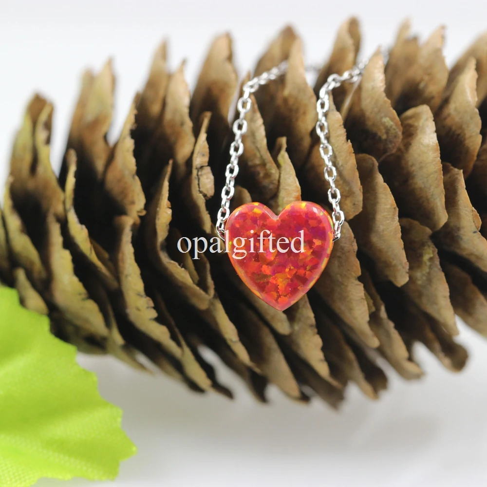 Круто! 1 шт. Бесплатная доставка Красный OP45 браслет с сердцем из опала кулон