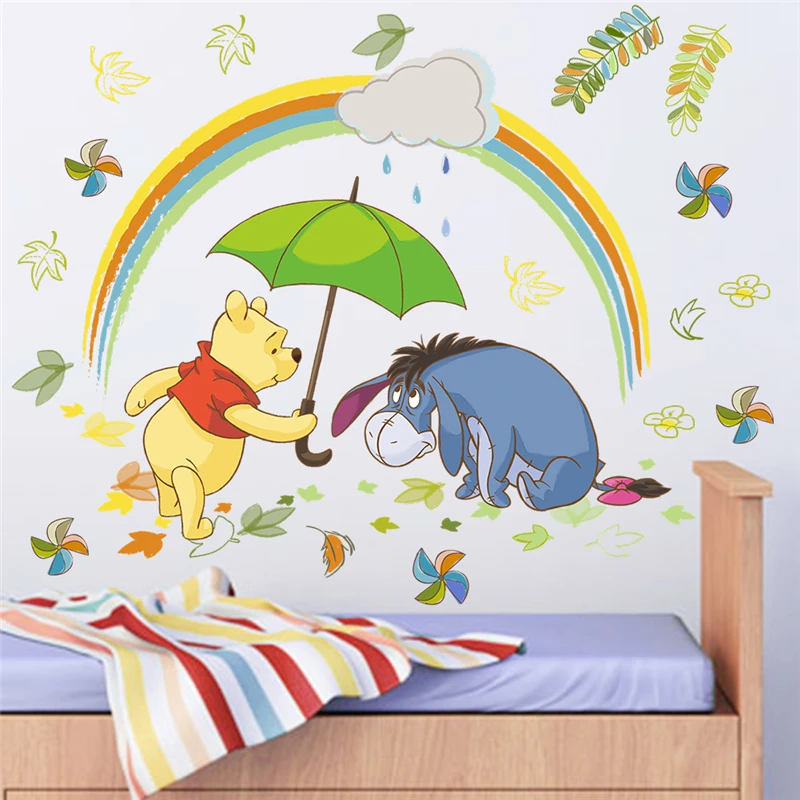 

cartoon winnie pooh 40*60cm wall stickers bedroom home decorations disney animals zoo wall decals diy mural art diy posters